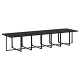15 Piece Garden Dining Set with Cushions Poly Rattan Black