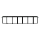 15 Piece Garden Dining Set with Cushions Poly Rattan Black