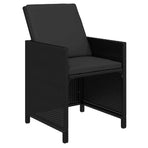 15 Piece Garden Dining Set with Cushions Poly Rattan Black