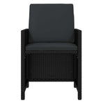 15 Piece Garden Dining Set with Cushions Poly Rattan Black