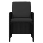 19 Piece Garden Dining Set with Cushions Poly Rattan Black