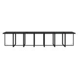 19 Piece Garden Dining Set with Cushions Poly Rattan Black - 45-Degree Angle