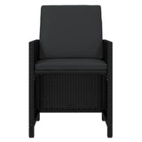 19 Piece Garden Dining Set with Cushions Poly Rattan Black - Rear View