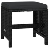 19 Piece Garden Dining Set with Cushions Poly Rattan Black - Low Angle