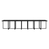 19 Piece Garden Dining Set with Cushions Poly Rattan Black
