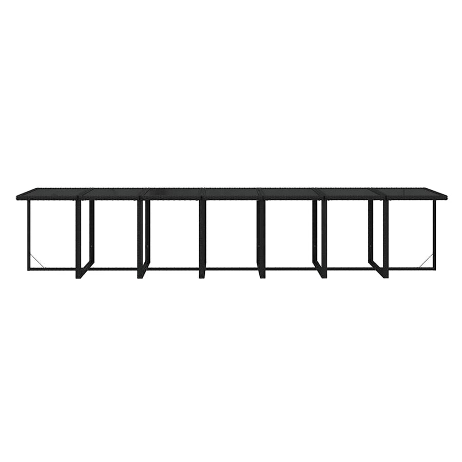 19 Piece Garden Dining Set with Cushions Poly Rattan Black