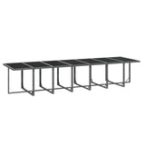 15 Piece Garden Dining Set with Cushions Poly Rattan Grey