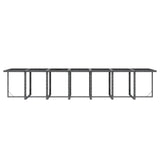 19 Piece Garden Dining Set with Cushions Poly Rattan Grey