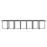 19 Piece Garden Dining Set with Cushions Poly Rattan Grey - Low Angle