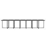 19 Piece Garden Dining Set with Cushions Poly Rattan Grey - Low Angle