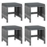 19 Piece Garden Dining Set with Cushions Poly Rattan Grey - Extra Image