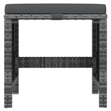 19 Piece Garden Dining Set with Cushions Poly Rattan Grey