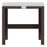 19 Piece Garden Dining Set with Cushions Poly Rattan Brown
