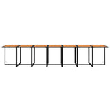 15 Piece Garden Dining Set with Cushions Black Poly Rattan