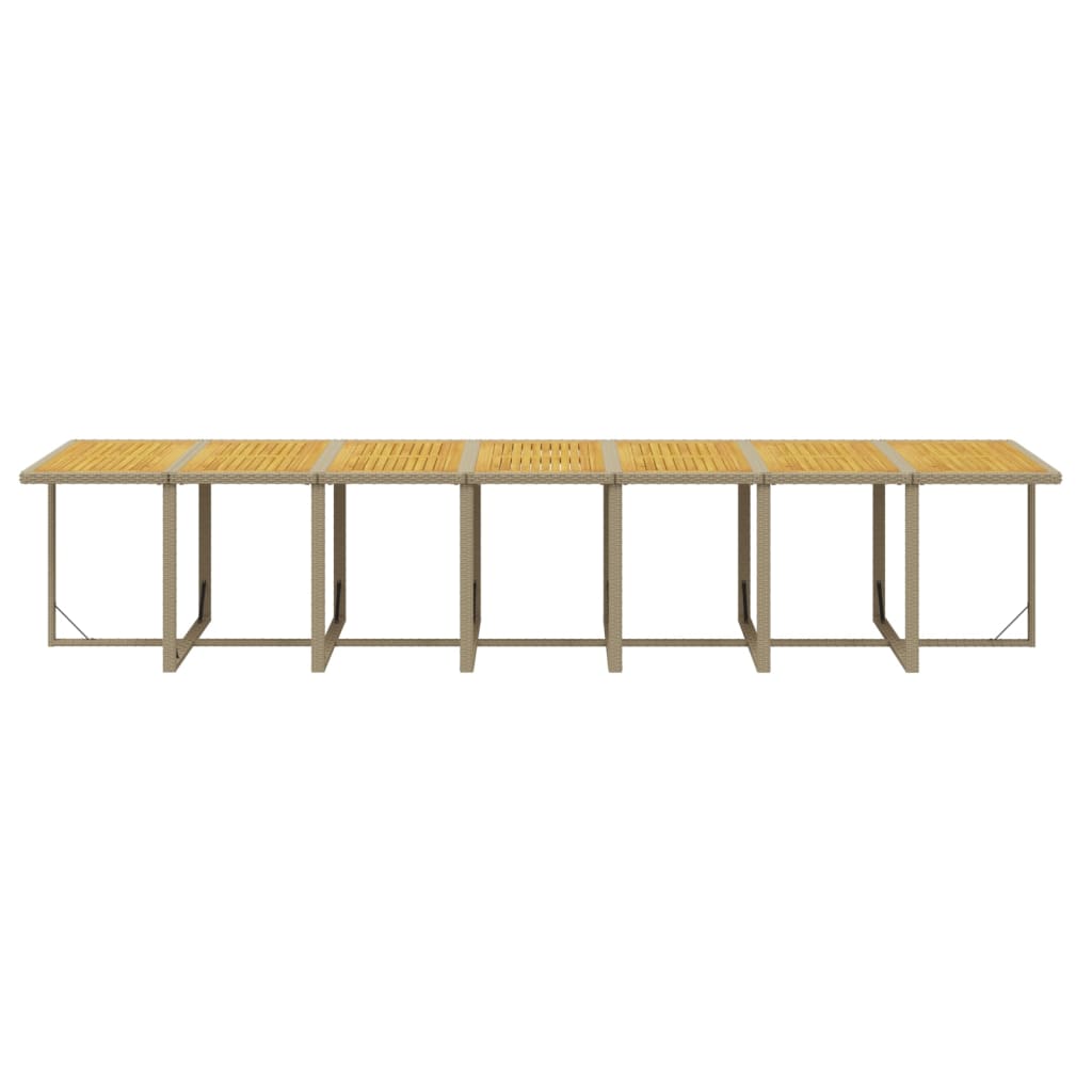 15 Piece Garden Dining Set with Cushions Beige Poly Rattan