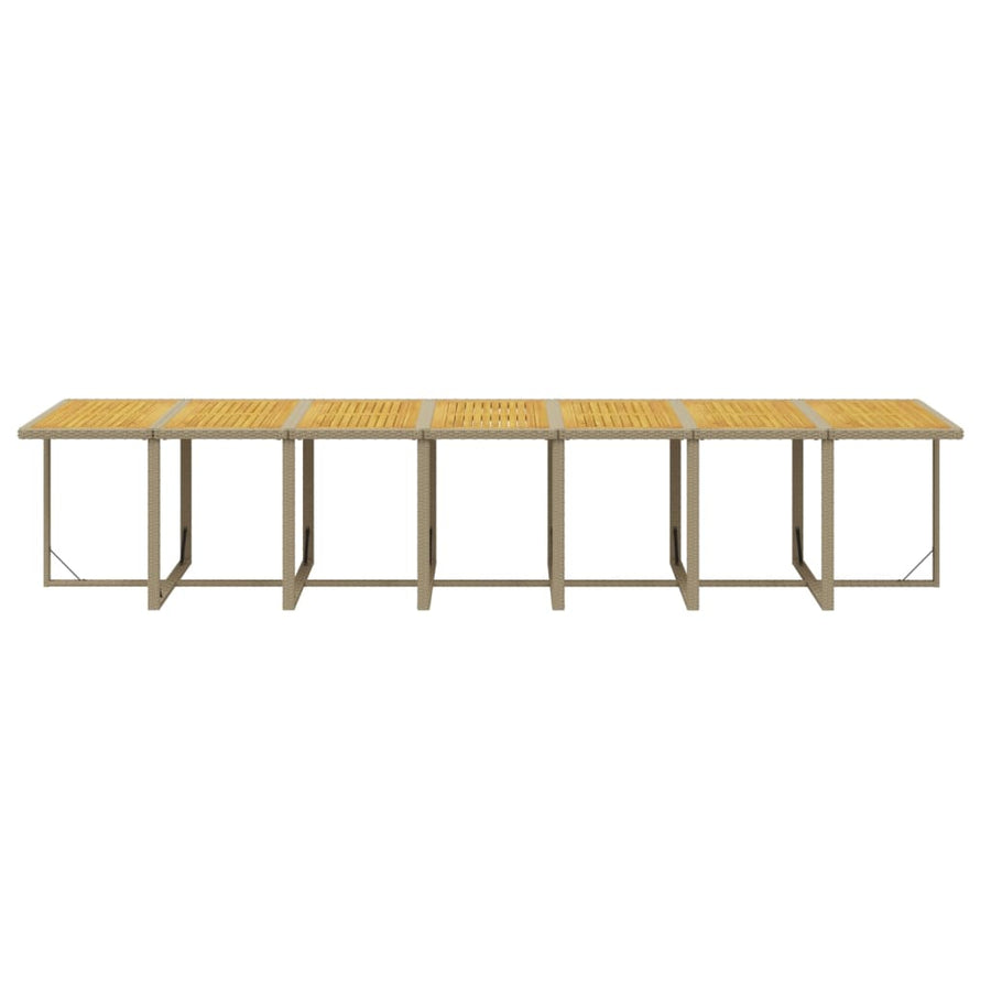 19 Piece Garden Dining Set with Cushions Beige Poly Rattan