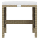 19 Piece Garden Dining Set with Cushions Beige Poly Rattan