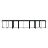 17 Piece Garden Dining Set with Cushions Black Poly Rattan