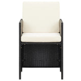 21 Piece Garden Dining Set with Cushions Black Poly Rattan - Rear View
