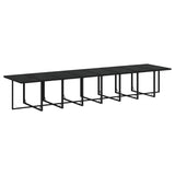 21 Piece Garden Dining Set with Cushions Black Poly Rattan - Close-Up Angle