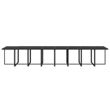 21 Piece Garden Dining Set with Cushions Black Poly Rattan