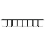 21 Piece Garden Dining Set with Cushions Black Poly Rattan - Low Angle