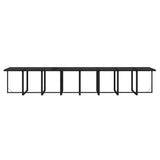 21 Piece Garden Dining Set with Cushions Black Poly Rattan - Low Angle