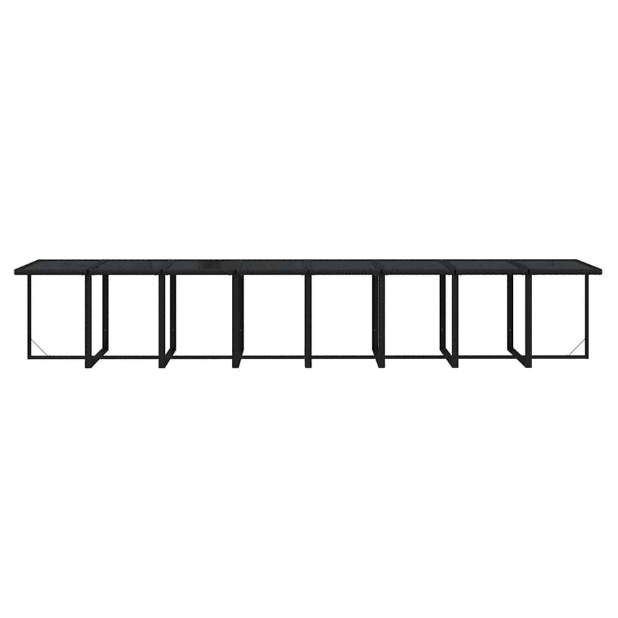 21 Piece Garden Dining Set with Cushions Black Poly Rattan