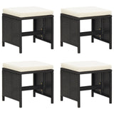 21 Piece Garden Dining Set with Cushions Black Poly Rattan - Close-Up Angle