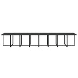 21 Piece Garden Dining Set with Cushions Black Poly Rattan