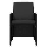 21 Piece Garden Dining Set with Cushions Black Poly Rattan