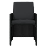 21 Piece Garden Dining Set with Cushions Black Poly Rattan - Rear View