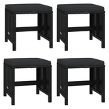 21 Piece Garden Dining Set with Cushions Black Poly Rattan - Close-Up Angle