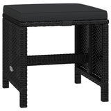 21 Piece Garden Dining Set with Cushions Black Poly Rattan - Low Angle