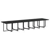 21 Piece Garden Dining Set with Cushions Black Poly Rattan