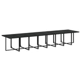 21 Piece Garden Dining Set with Cushions Black Poly Rattan - Extra Image