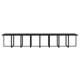 21 Piece Garden Dining Set with Cushions Black Poly Rattan