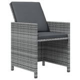 17 Piece Garden Dining Set with Cushions Grey Poly Rattan