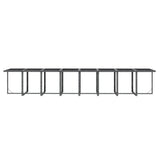 17 Piece Garden Dining Set with Cushions Grey Poly Rattan