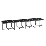 21 Piece Garden Dining Set with Cushions Grey Poly Rattan - Close-Up Angle