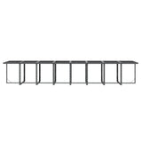 21 Piece Garden Dining Set with Cushions Grey Poly Rattan - Low Angle