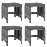 21 Piece Garden Dining Set with Cushions Grey Poly Rattan - Close-Up Angle