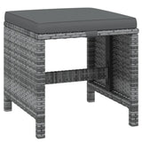 21 Piece Garden Dining Set with Cushions Grey Poly Rattan - Low Angle
