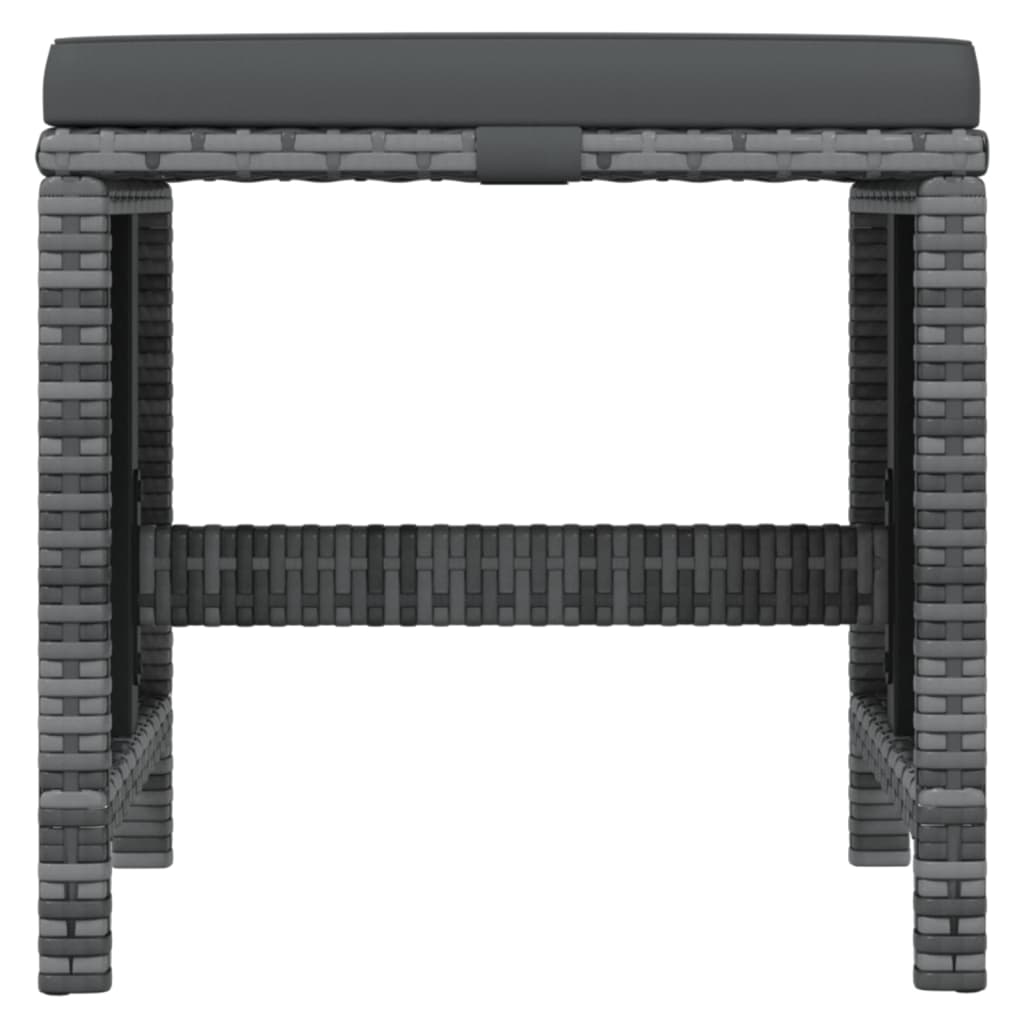 21 Piece Garden Dining Set with Cushions Grey Poly Rattan