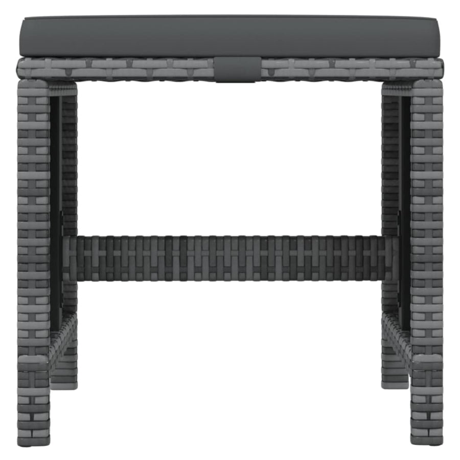 21 Piece Garden Dining Set with Cushions Grey Poly Rattan
