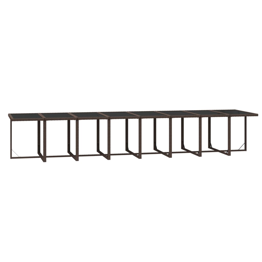 21 Piece Garden Dining Set with Cushions Brown Poly Rattan