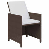 21 Piece Garden Dining Set with Cushions Brown Poly Rattan - 45-Degree Angle