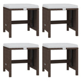 21 Piece Garden Dining Set with Cushions Brown Poly Rattan - Close-Up Angle