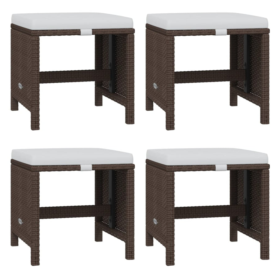 21 Piece Garden Dining Set with Cushions Brown Poly Rattan