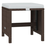 21 Piece Garden Dining Set with Cushions Brown Poly Rattan